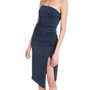 Cushnie X Target Navy Strapless Split Hem Dress